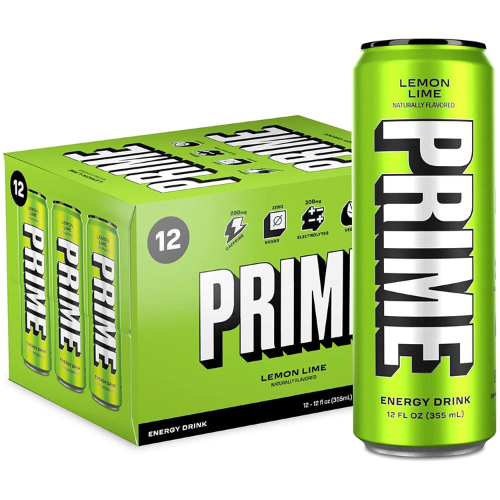 12 Cans Box Prime lemon Lime Energy Drink Can | 355mL